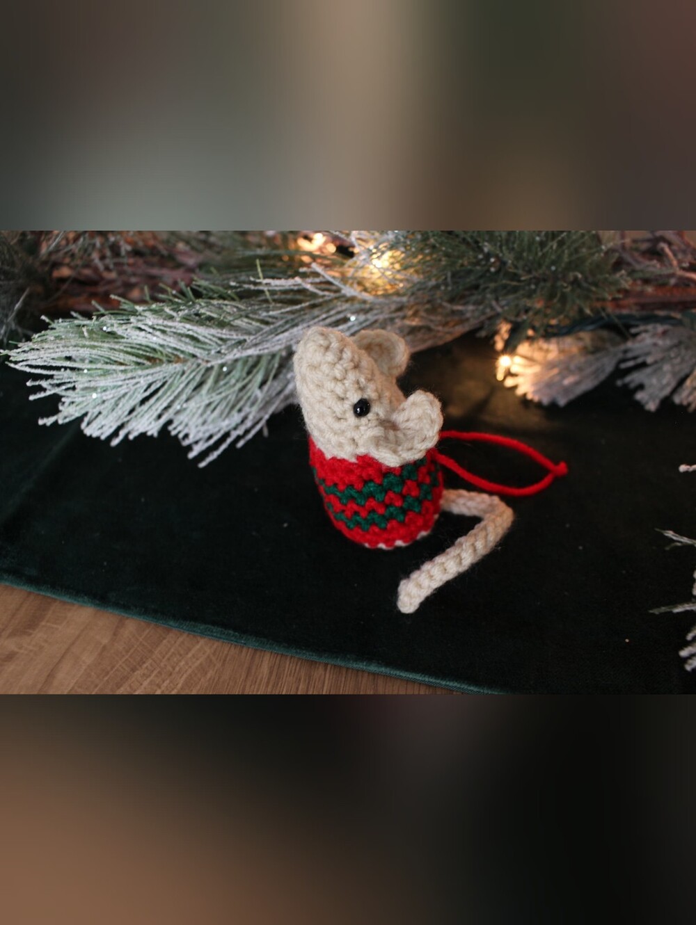 Handmade Christmas Mouse Ornament